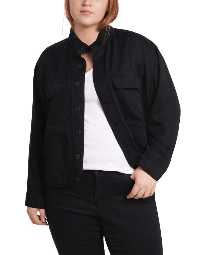 Plus size black utility jacket shop